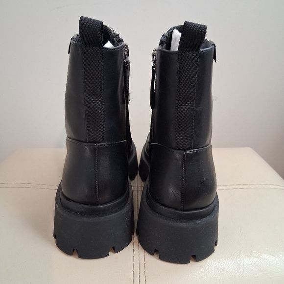 Schutz Kaile Glam Lace-Up Leather Stomper Boots Size 7B NWT - Picture 6 of 10